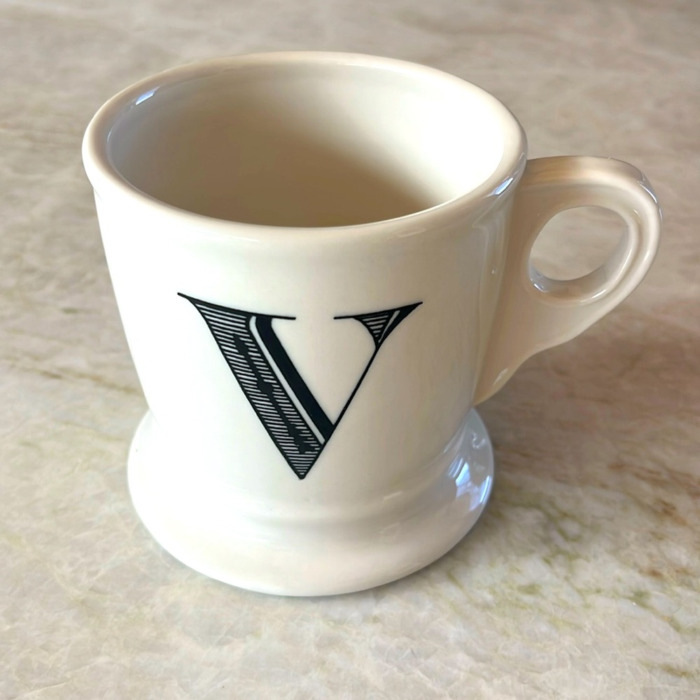 NWOT Anthropologie Monogram Mug “V”